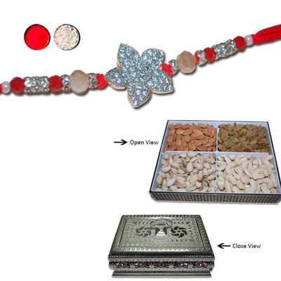 "RAKHIS -AD 4180 A (Single Rakhi), DryFruit Box - code DFB3000 - Click here to View more details about this Product